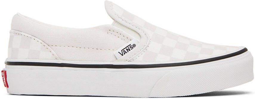 Vans Kids White & Beige Classic Slip-On Little Kids Sneakers - Picture 5