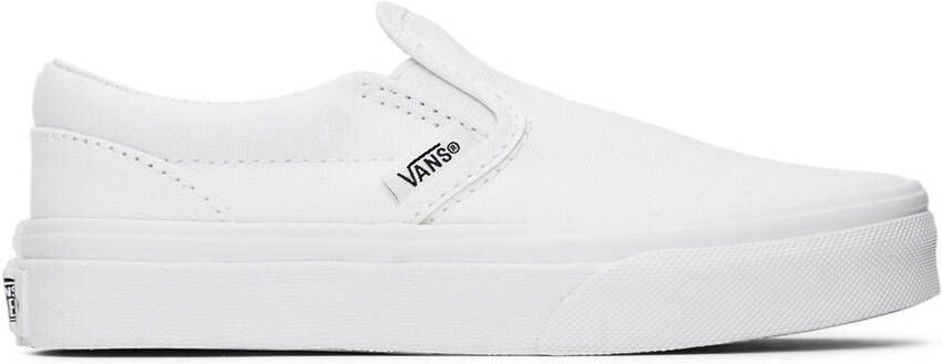 Vans Kids White Classic Slip-On Little Kids Sneakers - Picture 4
