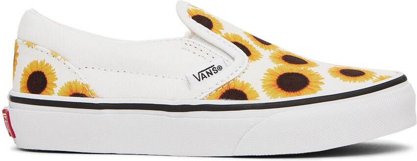 Vans Kids White Classic Slip-On Little Kids Sneakers - Picture 5