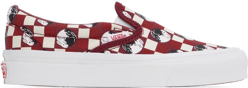 Vans Red & Off-White Billy's Edition OG Classic Slip-On LX Sneakers - Picture 5
