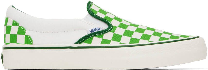 Vans SSENSE Exclusive Collaboration Green & White Classic Slip-On VR3 L Sneakers - Picture 5