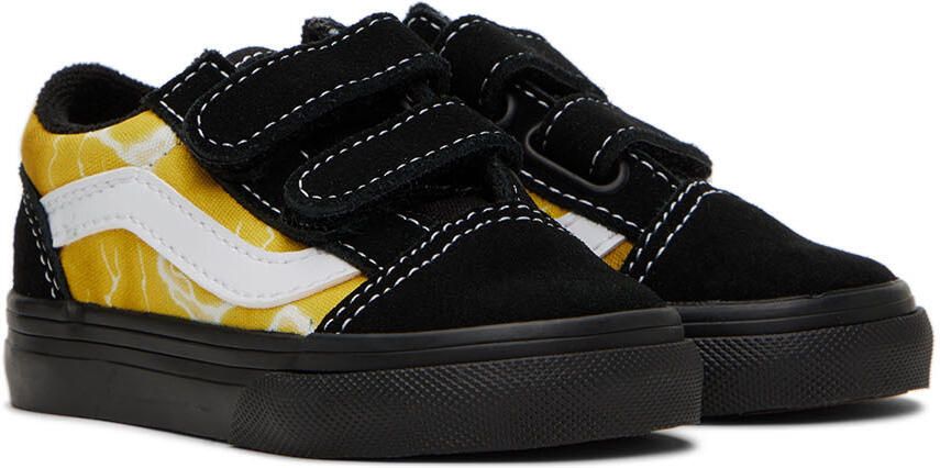 Vans Baby Black & Yellow Old Skool V Sneakers - Picture 2