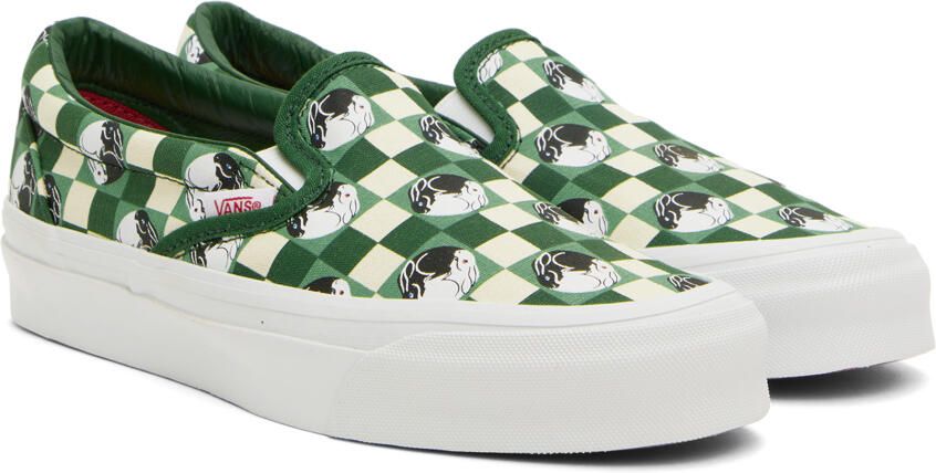 Vans Green & Off-White BILLY's TOKYO Edition OG Classic Slip-On Sneakers - Picture 2