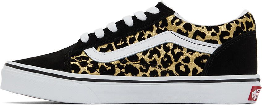 Vans Kids Black & Gold Leopard Old Skool Big Kids Sneakers - Picture 3