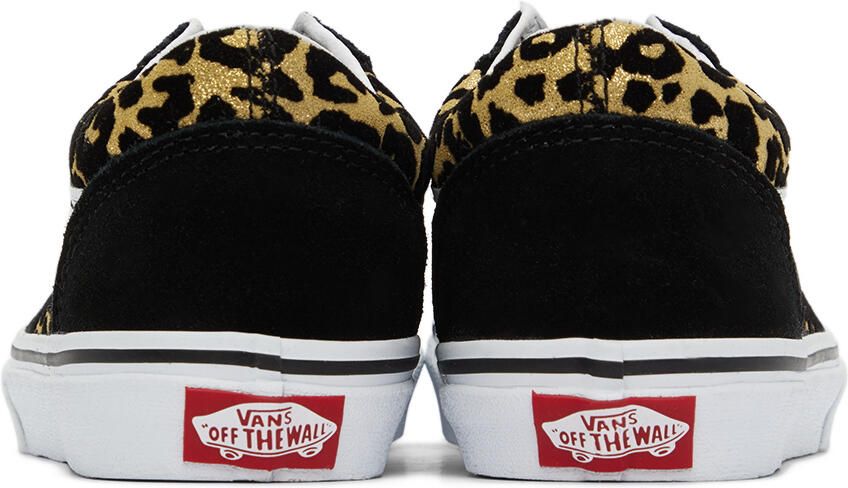 Vans Kids Black & Gold Leopard Old Skool Little Kids Sneakers - Picture 2