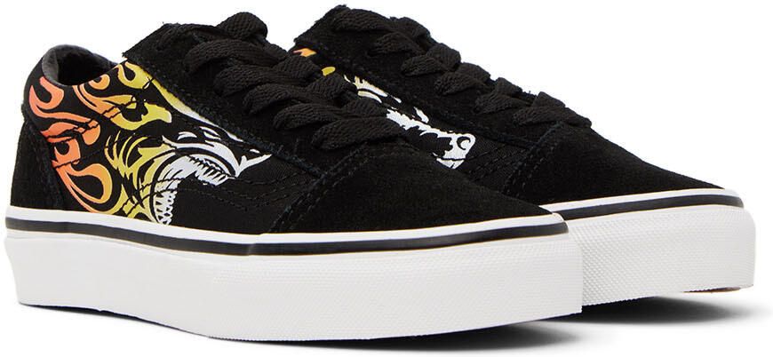 Vans Kids Black & Red Old Skool Big Kids Sneakers - Picture 2