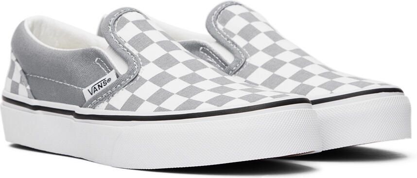 Vans Kids Gray & White Classic Slip-On Little Kids Sneakers