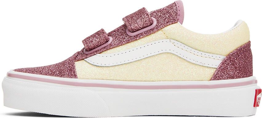 Vans Kids Pink & Off-White Old Skool V Little Kids Sneakers - Picture 3