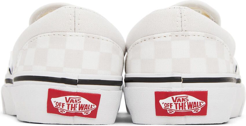 Vans Kids White & Beige Classic Slip-On Little Kids Sneakers