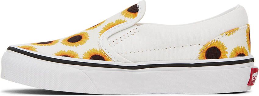 Vans Kids White Classic Slip-On Little Kids Sneakers - Picture 4