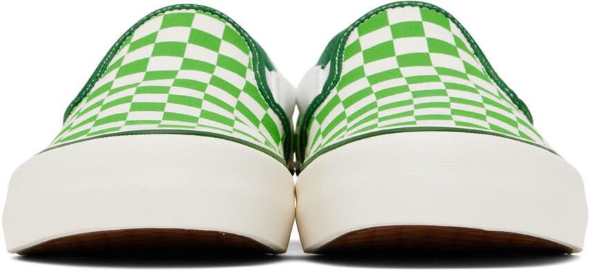 Vans SSENSE Exclusive Collaboration Green & White Classic Slip-On VR3 L Sneakers - Picture 3