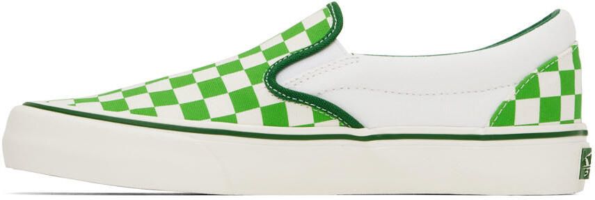 Vans SSENSE Exclusive Collaboration Green & White Classic Slip-On VR3 L Sneakers - Picture 4