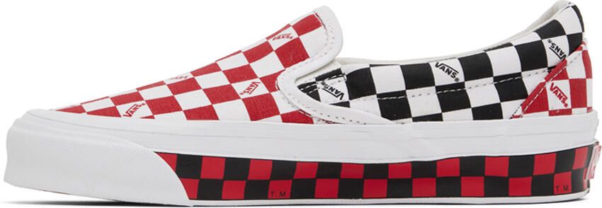 Vans White & Red OG Classic Slip-On LX Sneakers - Picture 3