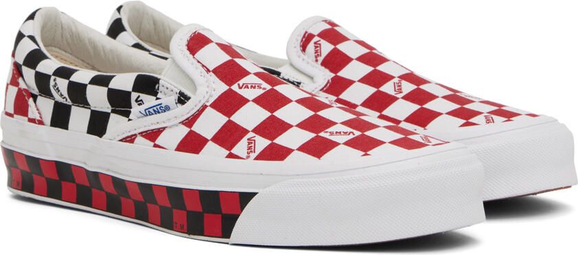 Vans White & Red OG Classic Slip-On LX Sneakers - Picture 2