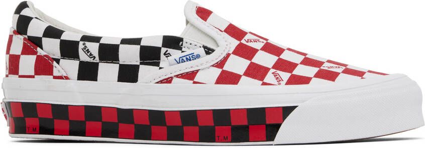 Vans White & Red OG Classic Slip-On LX Sneakers - Picture 5