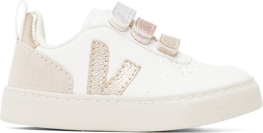 VEJA Baby White & Multicolor V-10 Sneakers - Picture 3