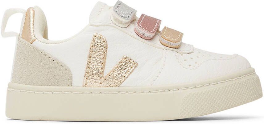 VEJA Baby White & Multicolor V-10 Sneakers - Picture 5