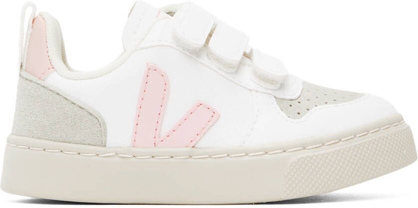 VEJA Baby White & Pink V-10 Sneakers - Picture 4