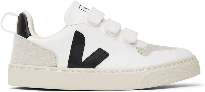 VEJA Kids White & Black V-10 Sneakers - Picture 5