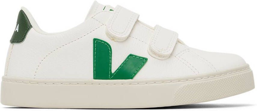 VEJA Kids White & Green Esplar Sneakers - Picture 4