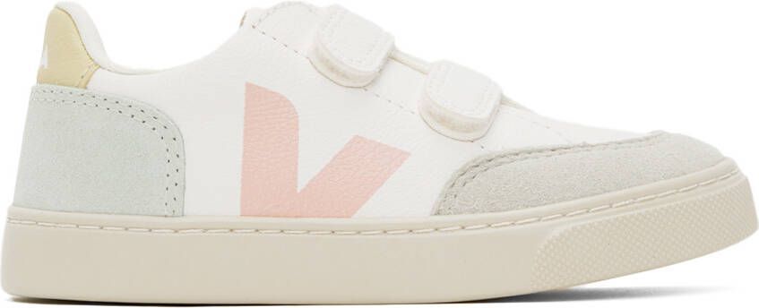 VEJA Kids White & Multicolor V-12 Sneakers - Picture 4