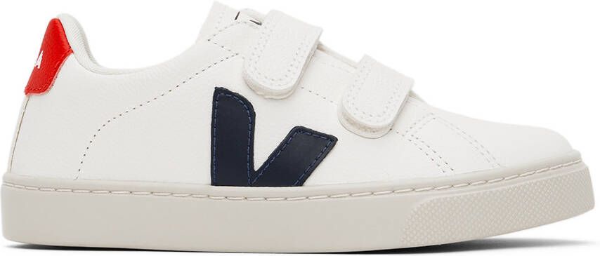 VEJA Kids White & Navy Esplar Sneakers