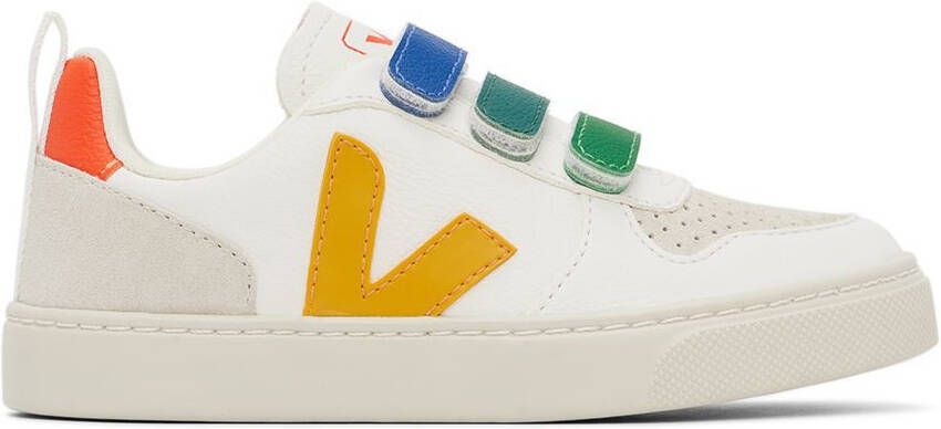 VEJA Kidds White & Multicolor V-10 Sneakers - Picture 4