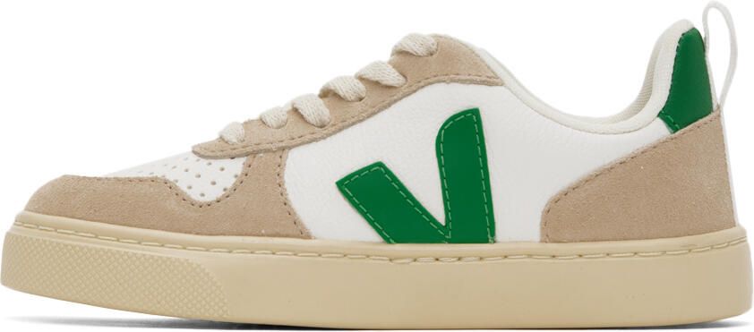 VEJA Kids White & Beige V-10 Sneakers - Picture 3