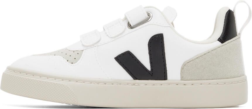 VEJA Kids White & Black V-10 Sneakers - Picture 3