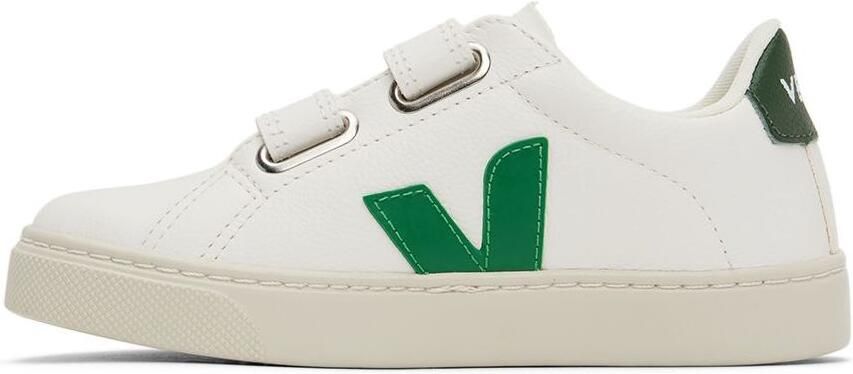 VEJA Kids White & Green Esplar Sneakers - Picture 3
