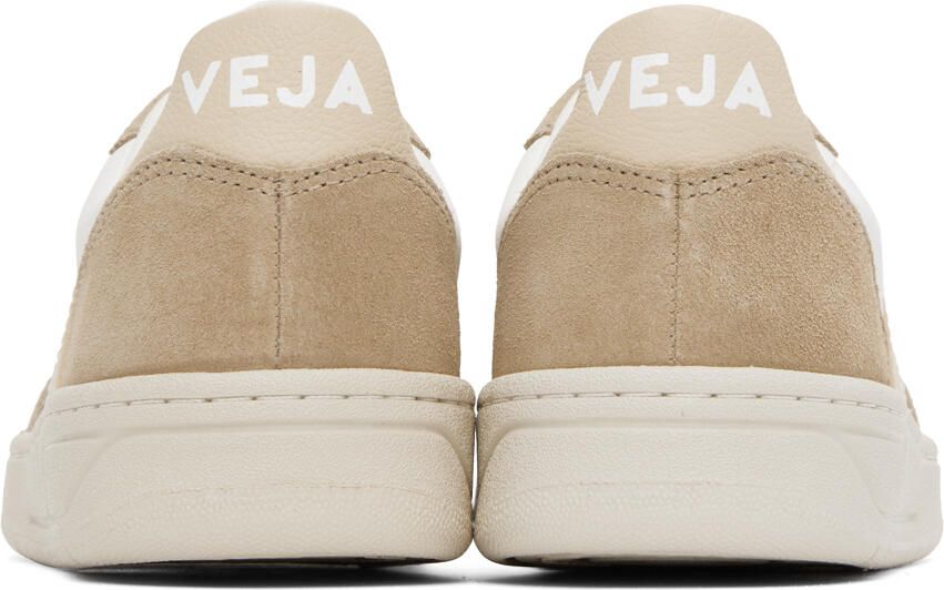 VEJA White & Tan V-10 Sneakers