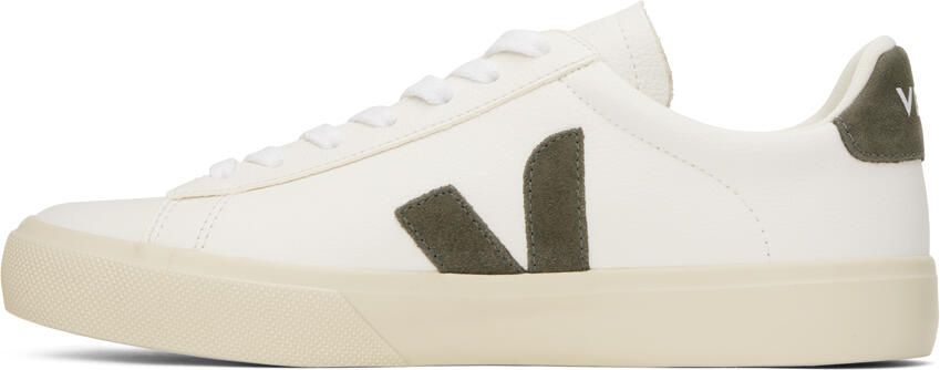 VEJA White & Khaki Leather Campo Sneakers - Picture 4