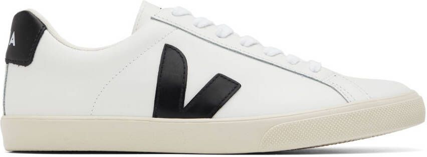 VEJA White & Black Leather Esplar Sneakers - Picture 5