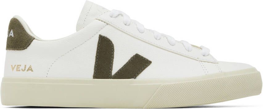 VEJA White & Khaki Leather Campo Sneakers - Picture 3