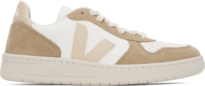 VEJA White & Tan V-10 Sneakers - Picture 5