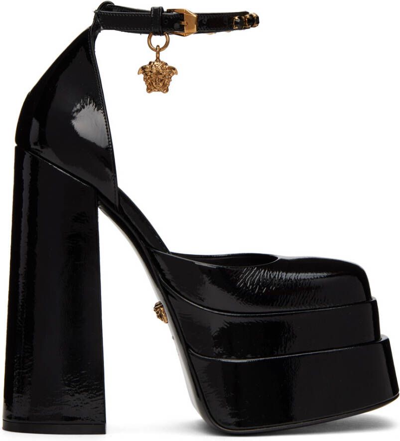 Versace Black Aevitas Platform Heels