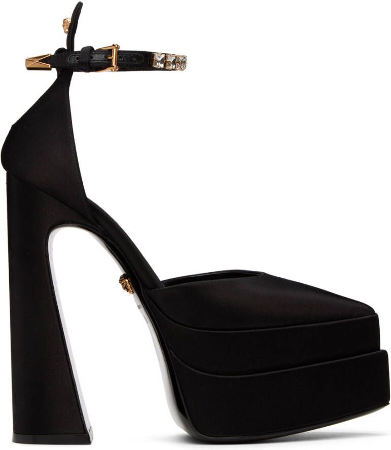 Versace Black Aevitas Pointy Platform Heels