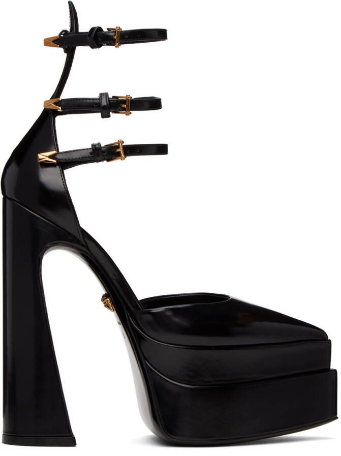 Versace Black Aevitas Platform Heels