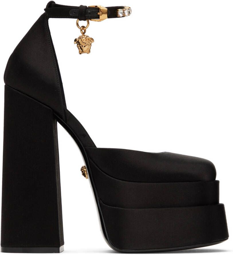 Versace Black Aevitas Platform Heels