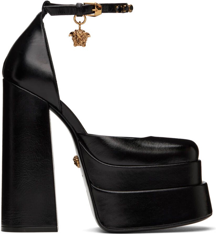 Versace Black Aevitas Platform Heels - Picture 2