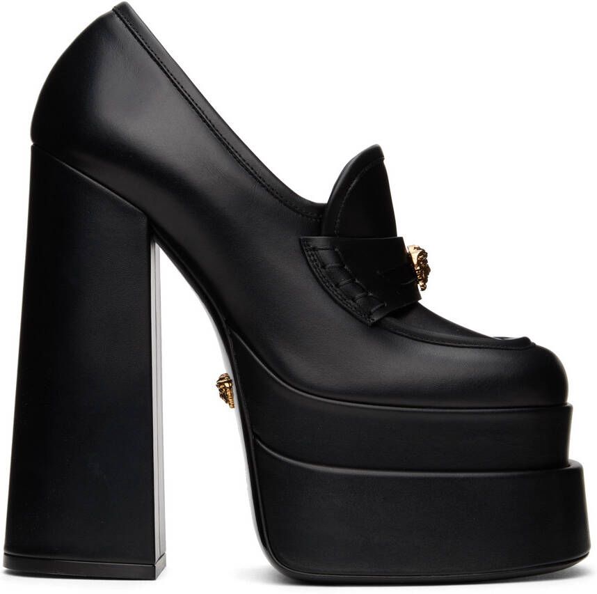 Versace Black Aevitas Platform Loafers