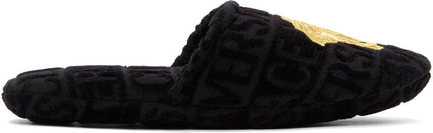 Versace Underwear Black & Gold I Love Barocco Slippers - Picture 5