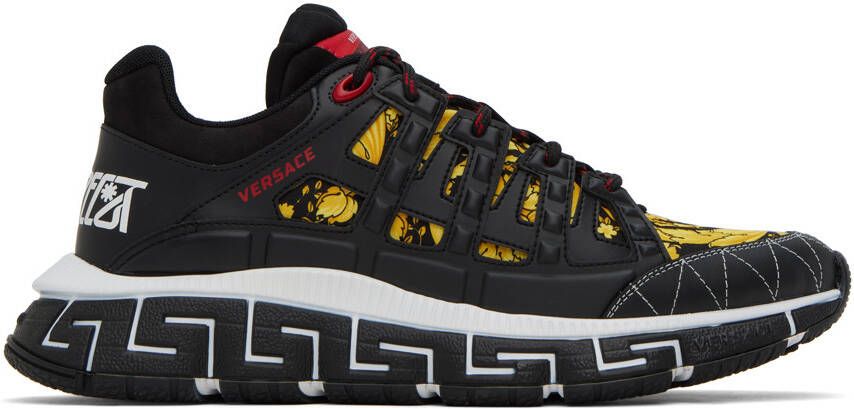 Versace Black & Gold Trigreca Sneakers - Picture 4