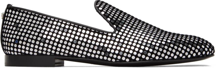 Versace Black & Silver Studded Loafers