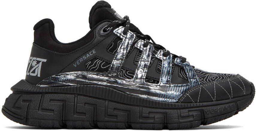 Versace Black & Silver Trigreca Sneakers - Picture 5
