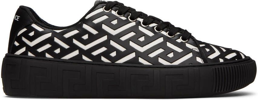 Versace Black & White Greca Sneakers - Picture 5