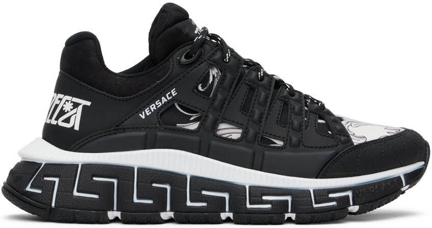 Versace Black & White Trigreca Sneakers - Picture 5