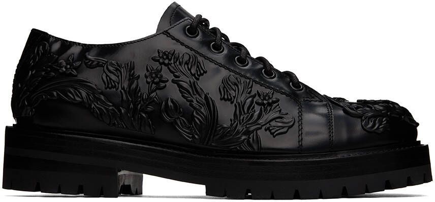 Versace Black Barocco Column Derbys - Picture 5