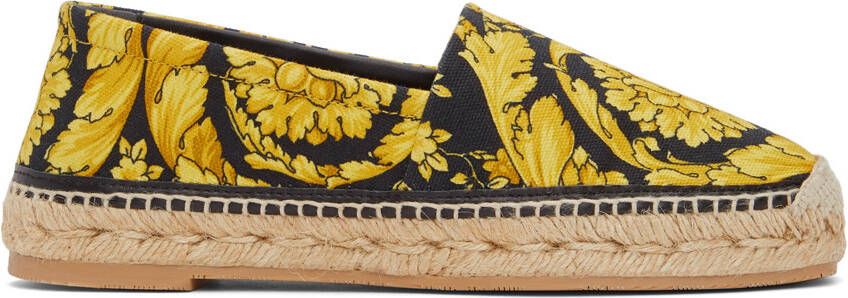 Versace Black Barocco Espadrilles