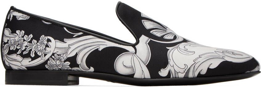 Versace Black Barocco Loafers
